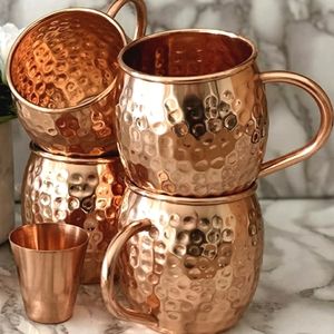 New Solid Copper drinking mugs, copper shot glass & recipes. Handcrafted!